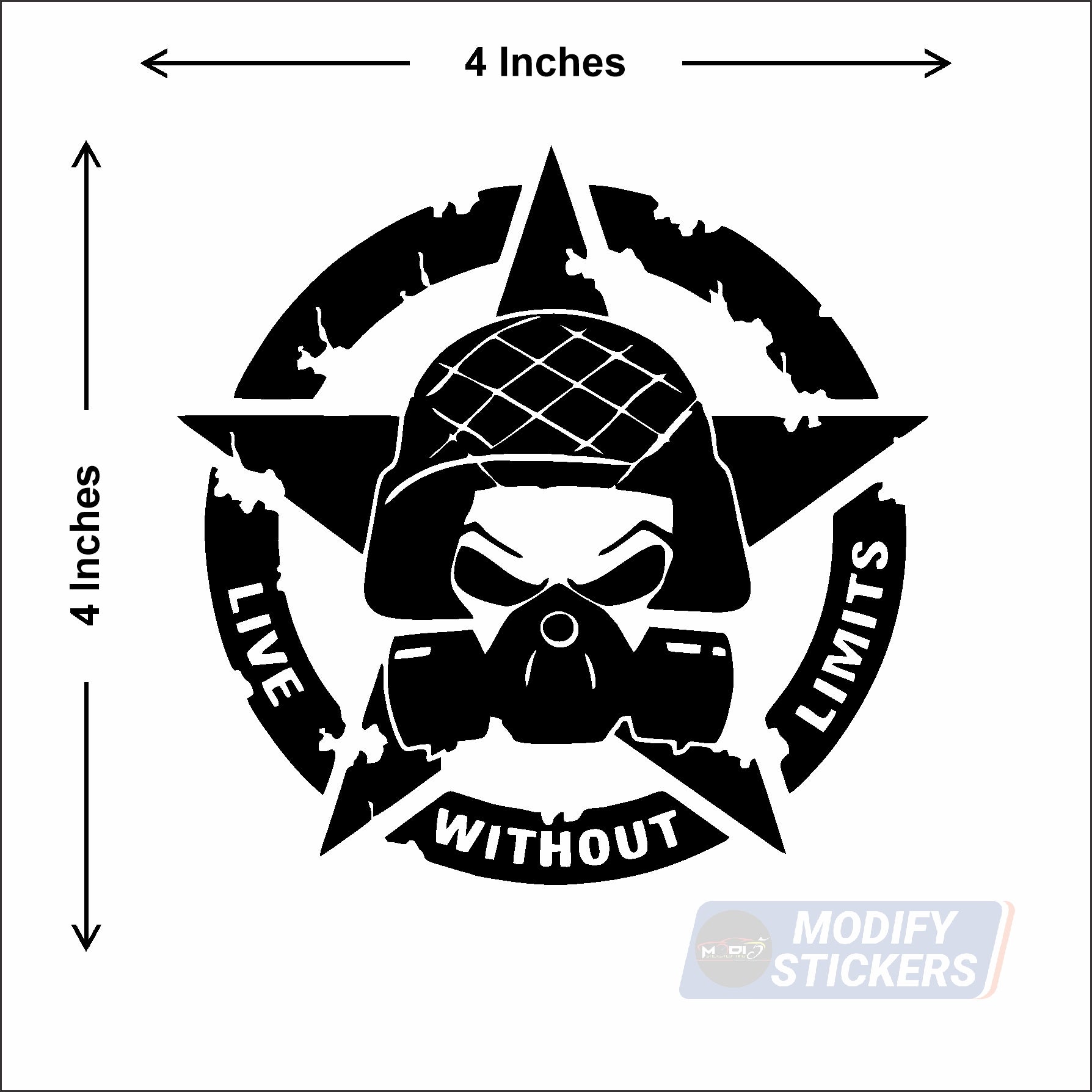 Military Star Vinyl sticker Modify Stickers