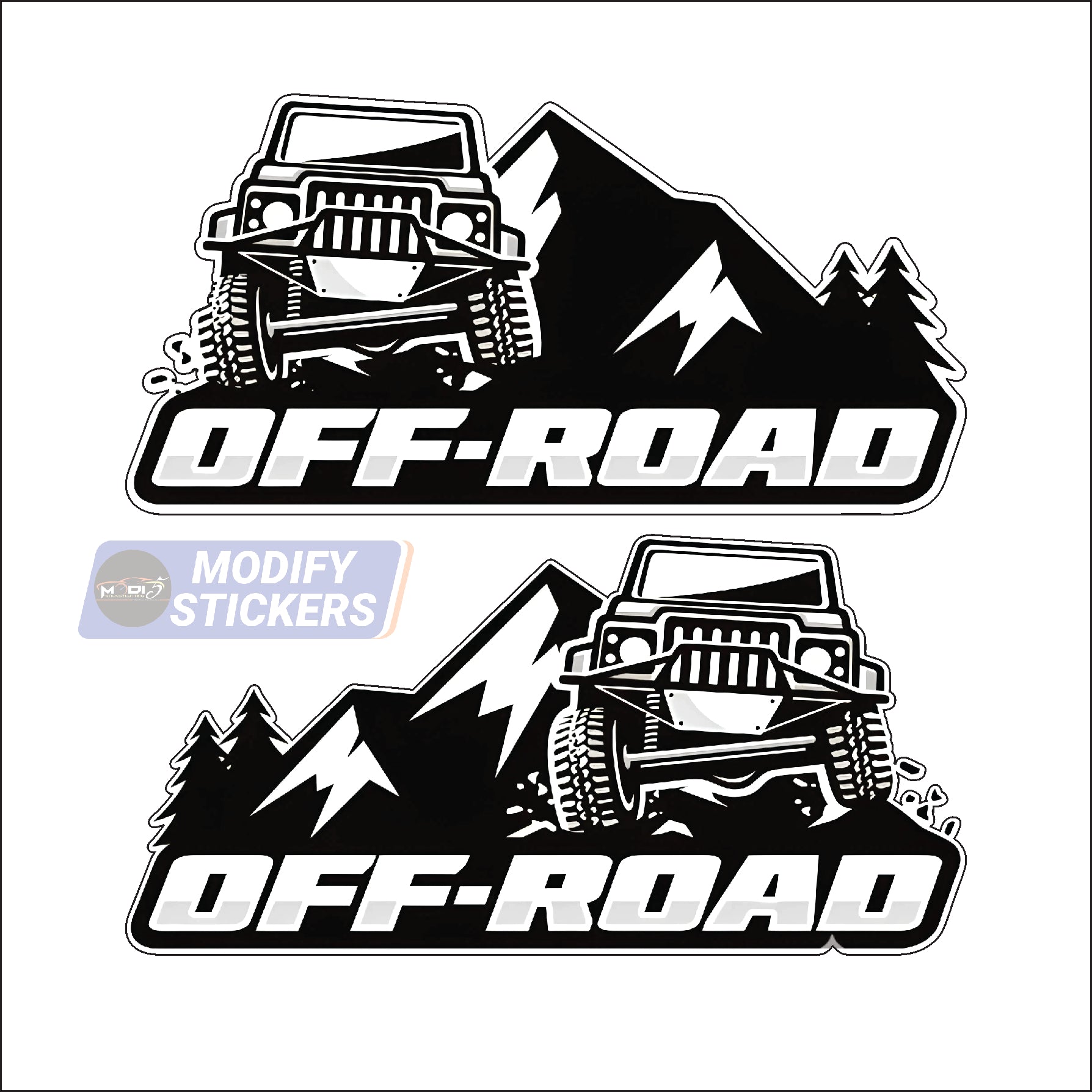Off Road Vinyl Sticker –  Weatherproof Decal for 4x4s (Pack of 2) Modify Stickers